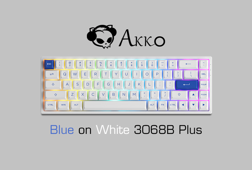 UK Akko Blue on White 3068B 65% Bluetooth RGB Double-Shot PBT Hot-Swap  Jelly Purple Keyboard : 6925758619714 : The Keyboard Company