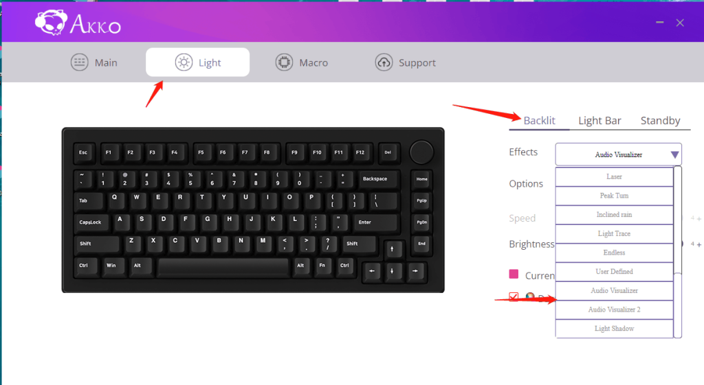 How to use music rhythm RGB effect in the Akko Cloud Driver? Akko