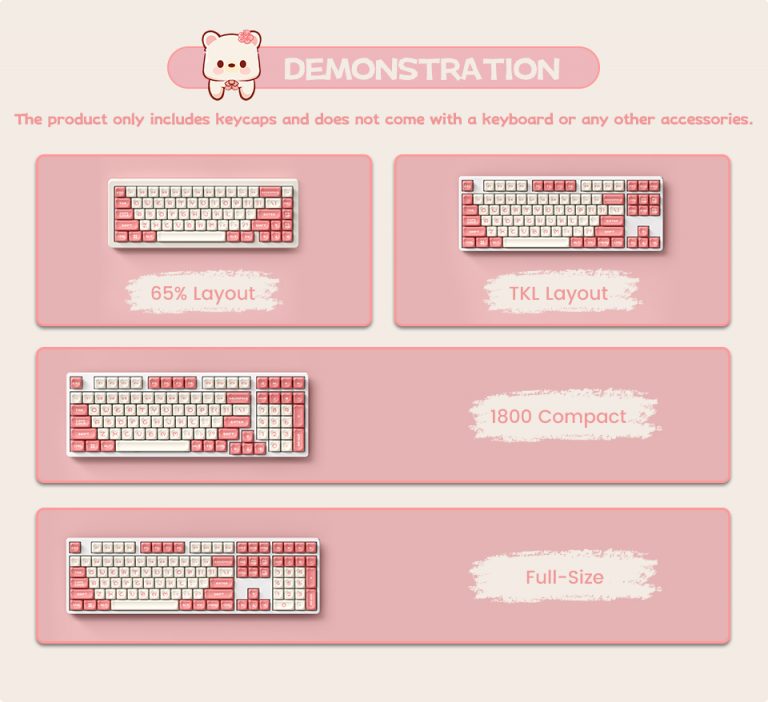 Akko Sakura Bear Keycap Set (122-key) | Akko Official Global Site