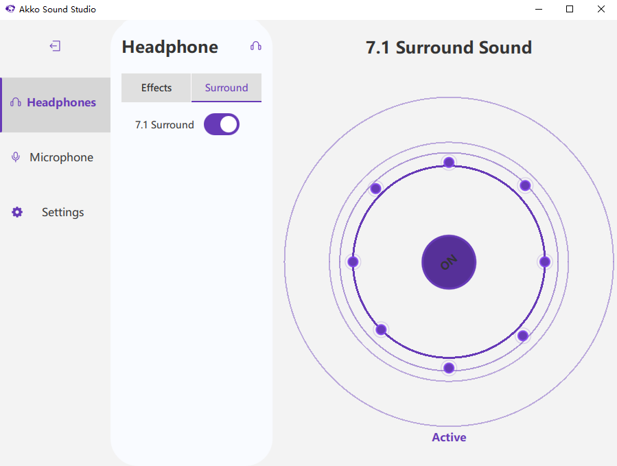Akko Audio Studio Virtual 7.1 Mode